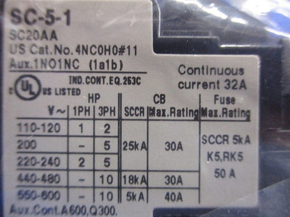 電磁接触器200V SC-5-1