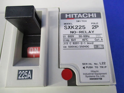 ヒューズフリー遮断器2P225A SXK225