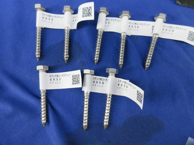 ステンレスコーチスクリューセット(混在12本入) 6×50他