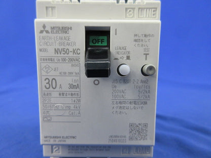 漏電遮断器2P30A NV50-KC
