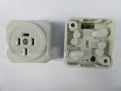 露出形接地極付コンセント(2個入) JE-4152