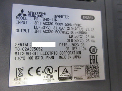 汎用インバータ(三相 380〜500V) FR-F840-11K-1