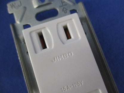 埋込アースターミナル付ダブルコンセント(5個入)(ピュアホワイト) JEC-BN-55E