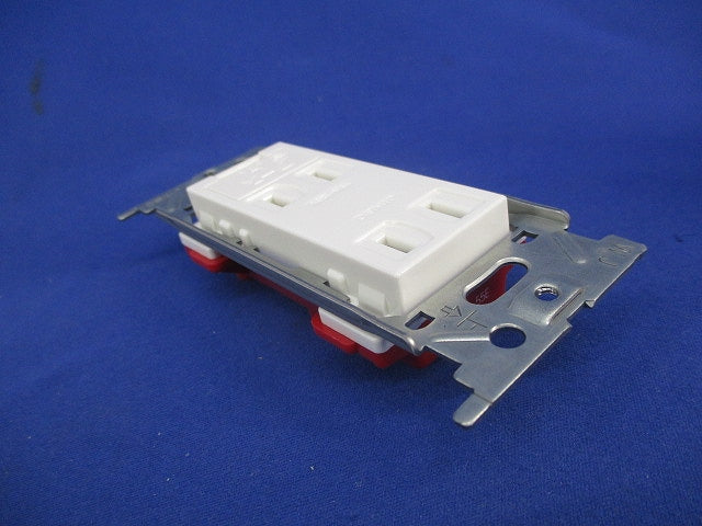 埋込アースターミナル付ダブルコンセント(5個入)(ピュアホワイト) JEC-BN-55E
