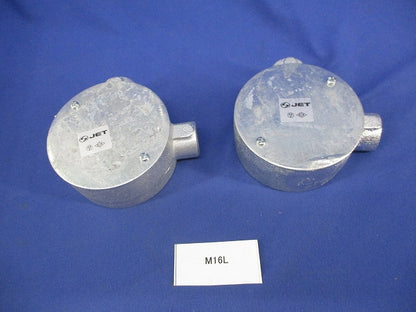 丸型露出ボックス 2方出(2個入)亜鉛 M16L