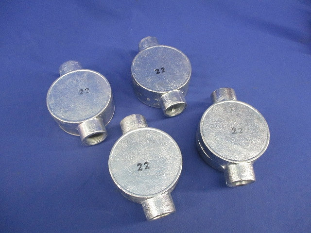 丸型露出ボックス(2方出)(4個入)亜鉛 22