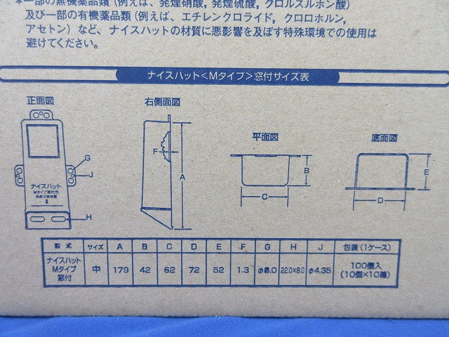ナイスハット Mタイプ窓付(中)(10個入) 型番不明