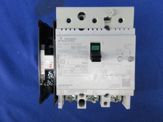 漏電ブレーカー3P3E60A(ジャンク品) NV100-KC