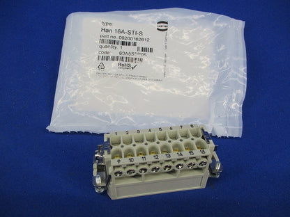 角形コネクタ用インサート Han 16A-STI-S