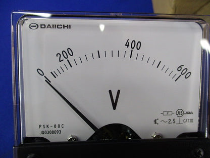 角形指示計器 交流電圧計 600V PSK-80C