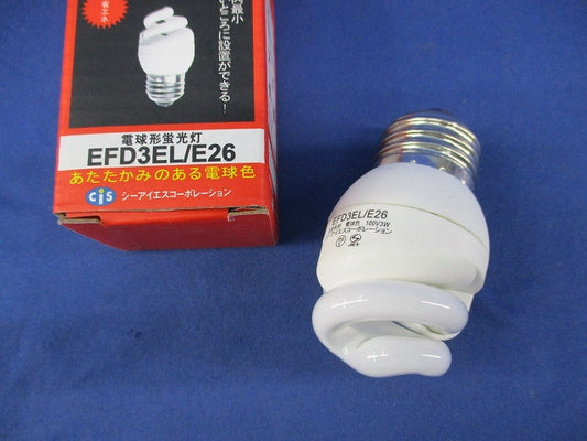 キャンボール電球形蛍光灯E26(電球色) EFD3EL/E26
