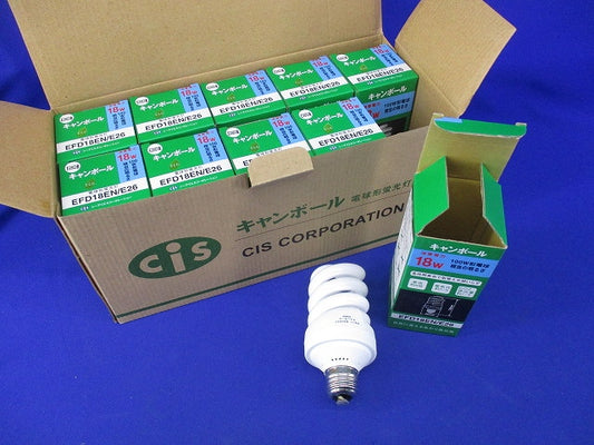 キャンボール 電球形蛍光灯 E26(昼白色)(10個入) EFD18EN/E26