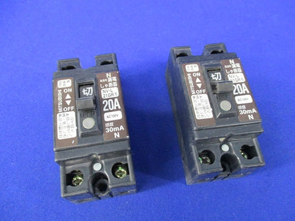 安全ブレーカ形漏電遮断器 2P1E20A(2個入)(キズ･汚れ有) NV-L21GR形