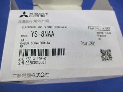 指示電気計器 交流電流計0-200-600A 200/1A YS-8NAA