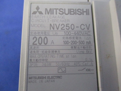 漏電遮断器3P3E200A NV250-CV