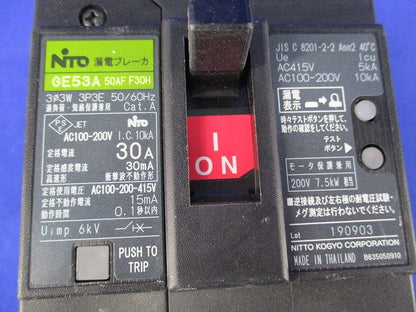 漏電ブレーカ 3P3E30A GE53A