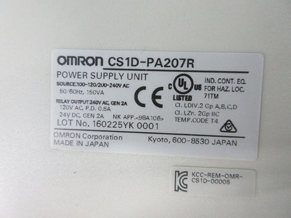 プログラマブルコントローラ 電源ユニット(ジャンク品) CS1D-PA207R