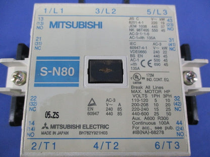 電磁接触器 AC200V S-N80