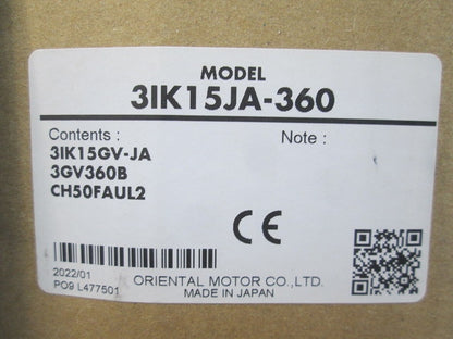 インダクションモーター(取付板なし) 3IK15JA-360