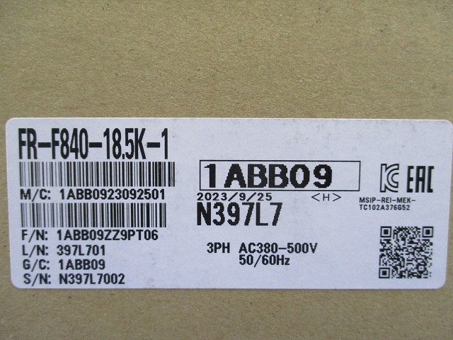ファン・ポンプ用インバータ FR-F840-18.5K-1