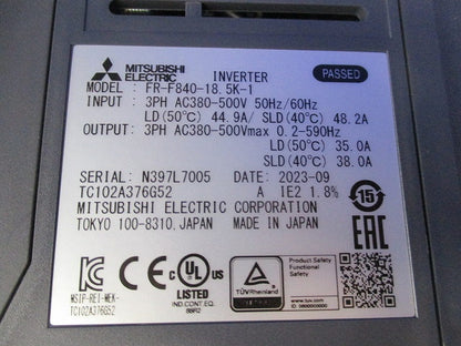 ファン・ポンプ用インバータ FR-F840-18.5K-1