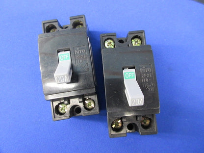 安全ブレーカー2P1E20A・2P2E20A(混在3個入)(ジャンク品) CB21K他