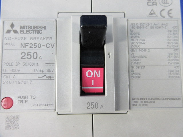 ノーヒューズブレーカ 3P250A NF250-CV