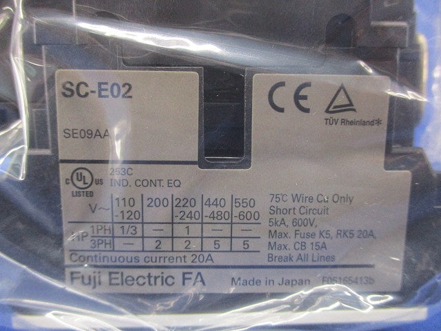 標準形電磁接触器 SE09AA 200V 200-220V SC-E02