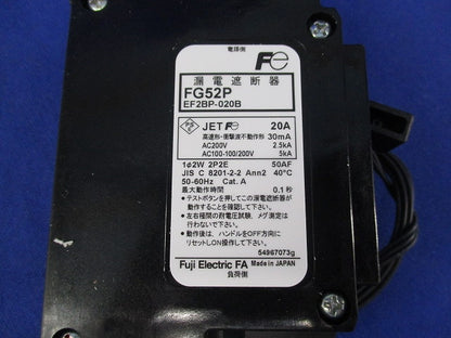 漏電遮断器2P2E20A FG52P