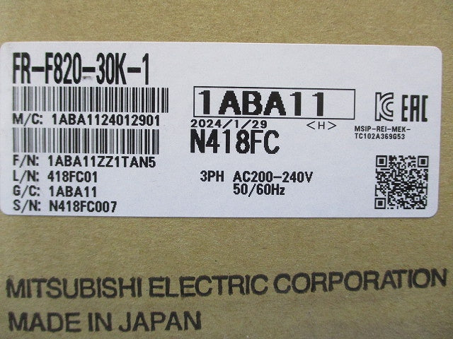 ファンポンプ用インバータシリーズ 三相200V FR-F820-30K-1