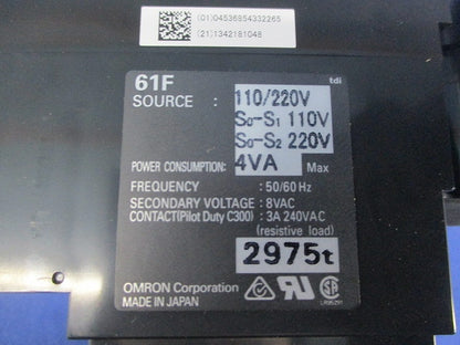 フロートなしスイッチ AC110/220V 61F-IN