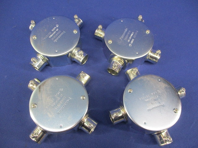 ねじなし丸型露出ボックス4方出(4個入) DS68191K