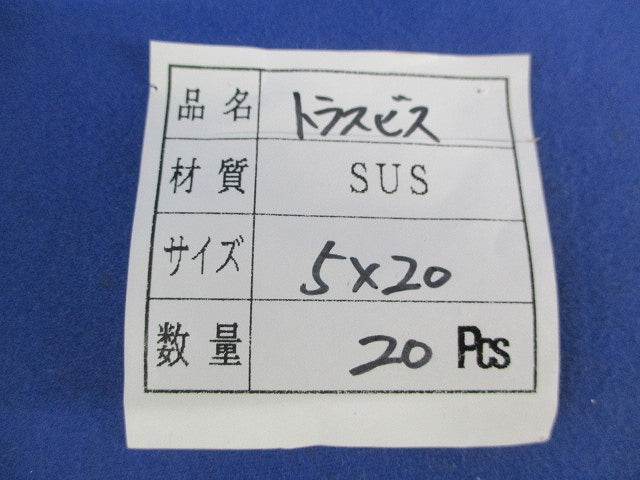 トラスビス5×20(ステンレス)(20個入) 5×20