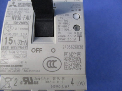 漏電遮断器2P15A NV30-FAU