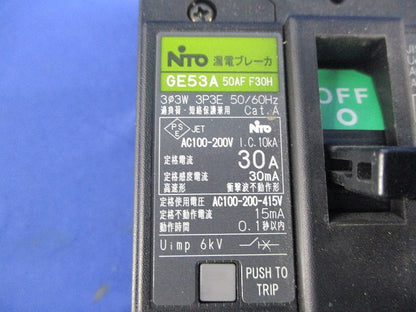 漏電ブレーカ 3P3E30A GE53A