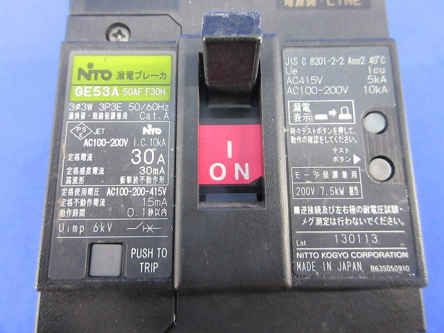漏電ブレーカ 3P3E30A GE53A