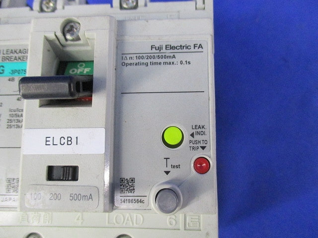 一般配線用漏電遮断器3P75A EW100EAG