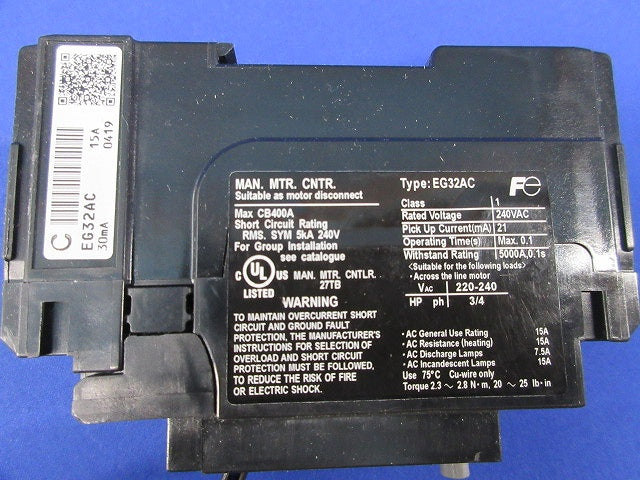 漏電遮断器20A EG32AC