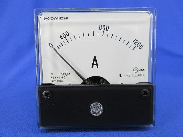 角形指示計器 交流電圧計 1200A/5A PSK-80C