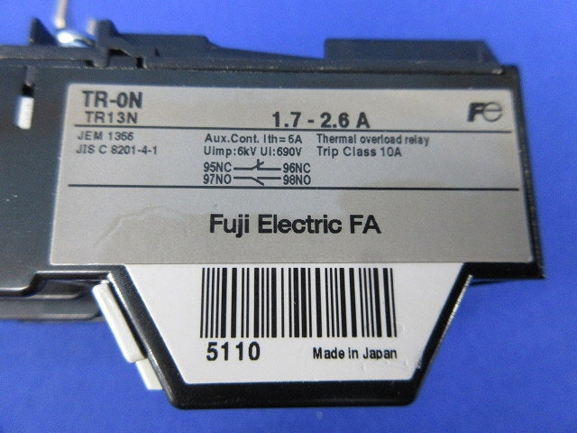 サーマルリレー １.7-2.6A TR-0N