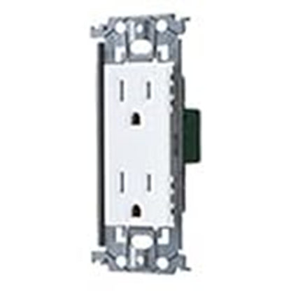 埋込接地ダブルコンセント(金属枠付)(マットセラミックホワイト) WTL13123MW
