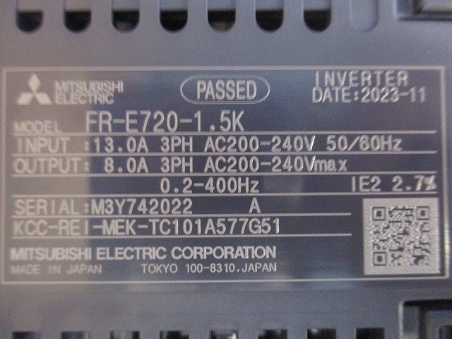 小形インバータ FR-E720-1.5K