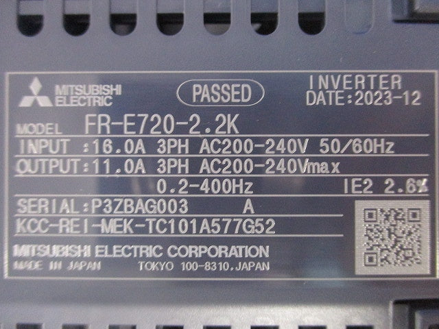 小形インバータ FR-E720-2.2K