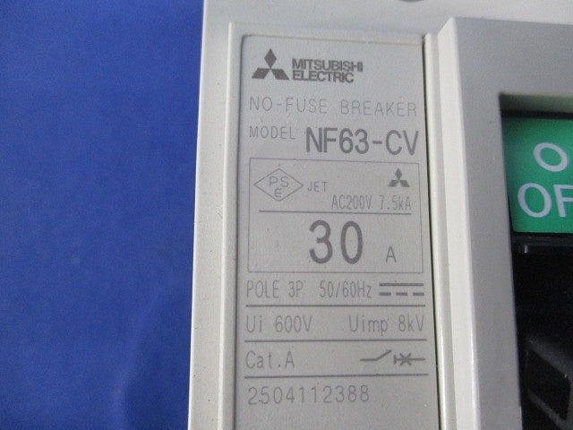 ノーヒューズブレーカ3P30A NF63-CV