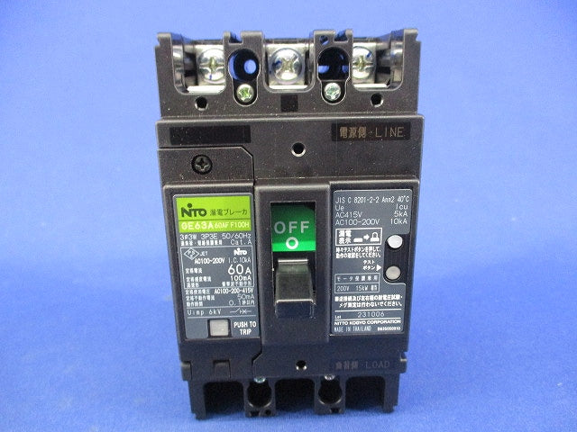 漏電ブレーカ3P3E60A GE63A