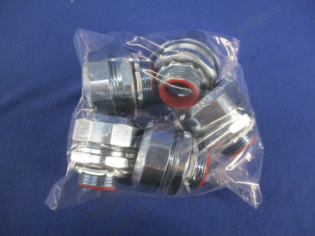 電線管ねじ付 ビニル被覆可とう管用コネクタ(5個入) WBG24-22