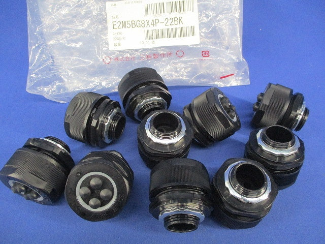 樹脂製マルチコネクタ E2型φ24(黒)(10個入) E2M5BG8X4P-22BK
