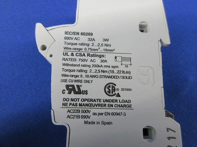 DINレール取付用ヒューズホルダー(4個入) IEC/EN60269 485101