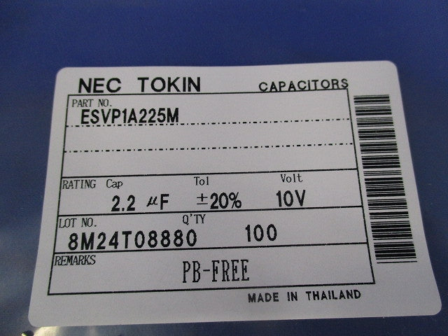 TANT.CAP. 100個入 ESVP1A225M (***)