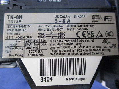 サーマルリレー5-8A TK-0N TR13E